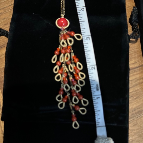 Miguel Ases Red Coral Color Pendant and Matching Earrings - Set - Picture 5 of 16